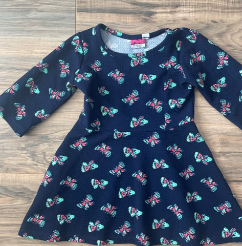 3/4T Comparable unbranded dark blue structured butterfly dress girls girl's