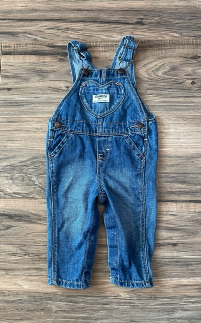 x6-9m OshKosh denim pants overalls with heart pocket girls pants cute outfit