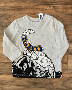 NEW 12-18m Old Navy long sleeve snow dinosaur shirt