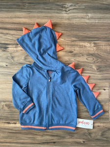 NEW 12m Cat & Jack spiked dino zip hoodie