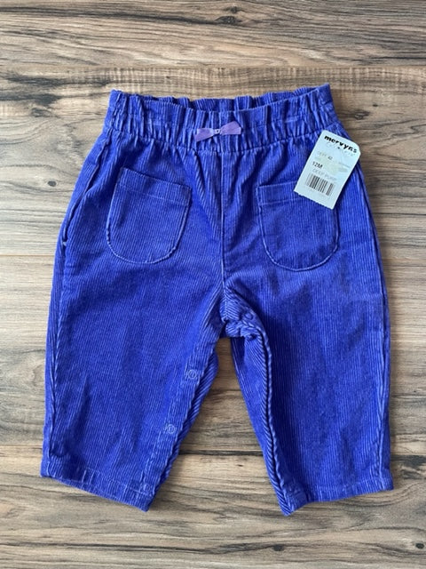 NEW 12m Cowboys & Angels vintage purple corduroy pants w/ front pockets