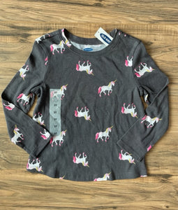 NEW 3T Old Navy L/S unicorn print shirt