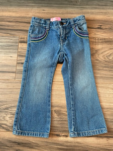 Size 2 Old Navy bootcut jeans w/ rainbow stitching