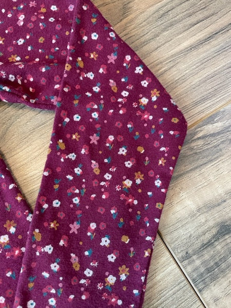 Size XS (4/5) Cherokee L/S burgundy floral henley shirt