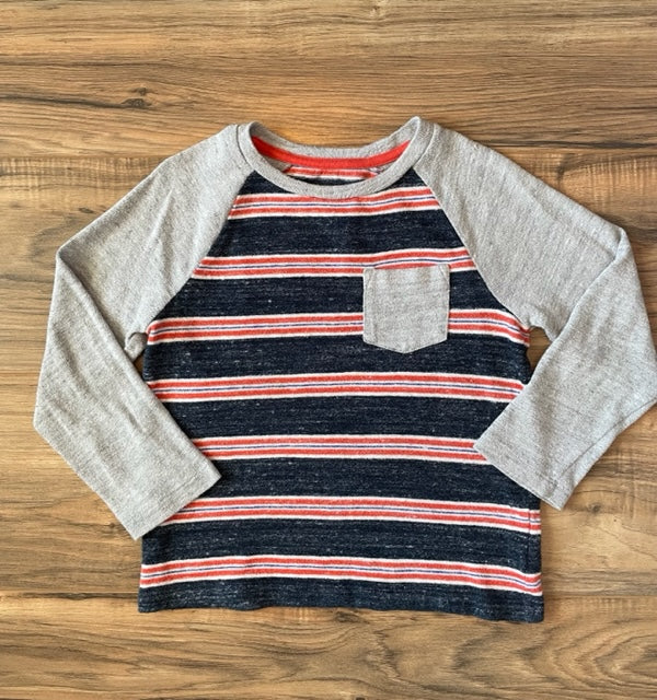 Size XS (5) Old Navy L/S gray/navy/orange striped sweater shirt